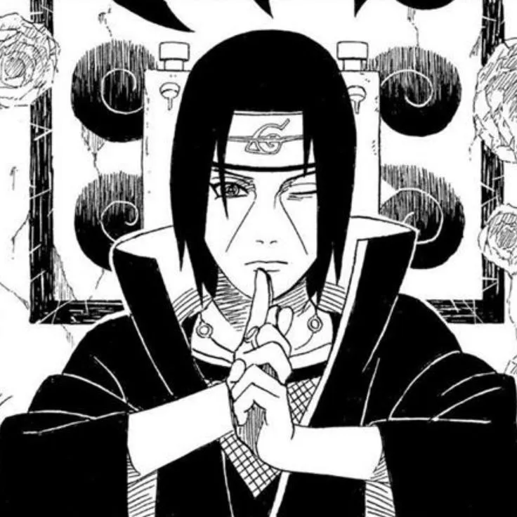 itachi pfp black and white
